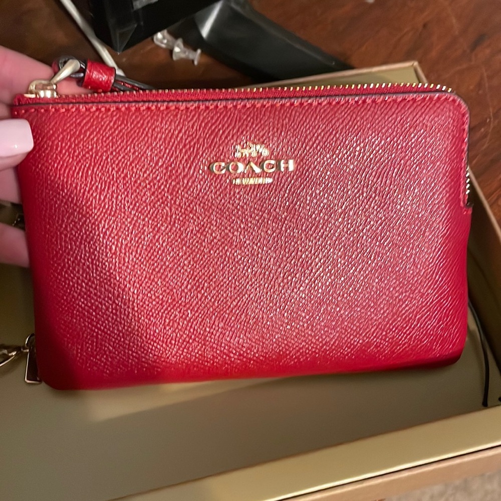 Red coach wristlet